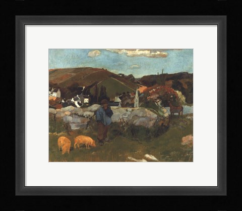 Framed Swineherd, 1888 Print