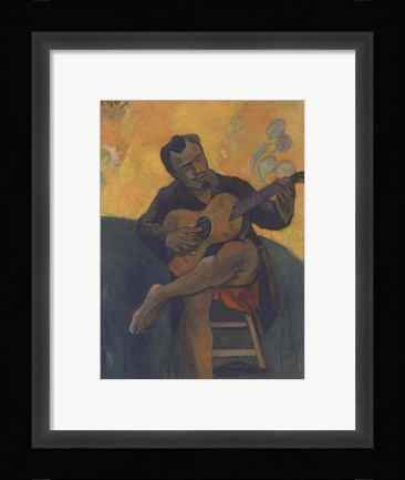 Framed Guitar Player, 1894 Print