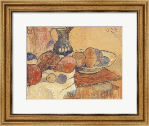 Framed Still Life with a Pitcher and Fruit Print