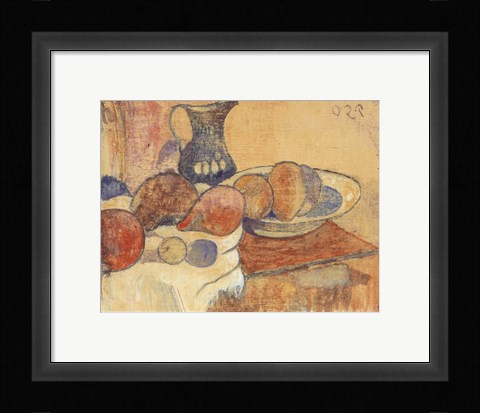 Framed Still Life with a Pitcher and Fruit Print