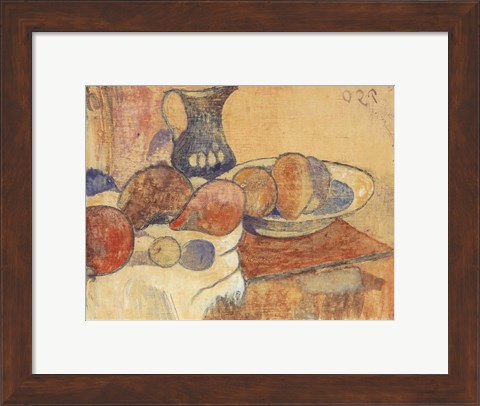 Framed Still Life with a Pitcher and Fruit Print