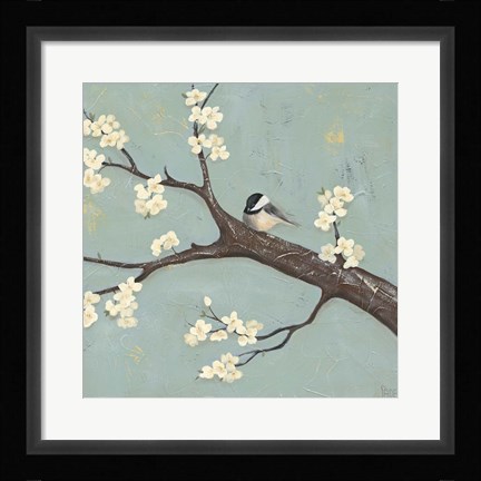 Framed Chickadee &amp; Dogwood II Print