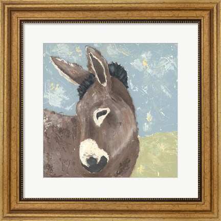 Framed Farm Life-Donkey Print