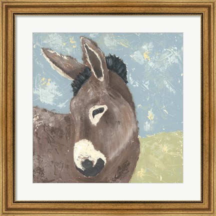 Framed Farm Life-Donkey Print