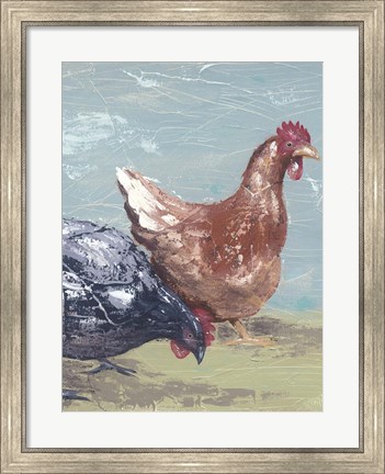 Framed Farm Life-Chickens I Print