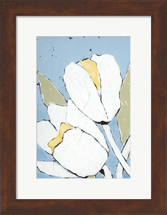 Framed White Tulip Triptych I Print