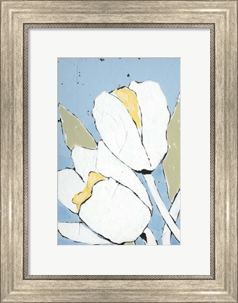 Framed White Tulip Triptych I Print