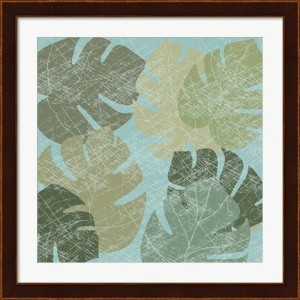 Framed Faded Tropical Leaves II Print