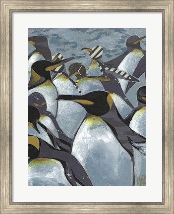 Framed Colony of Penguins II Print