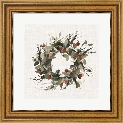 Framed Farmhouse Wreath I Print