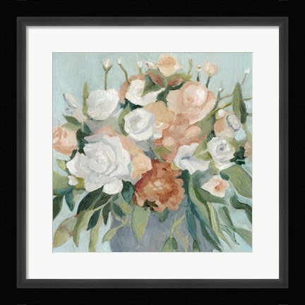 Framed Soft Pastel Bouquet I Print