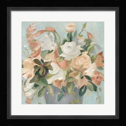 Framed Soft Pastel Bouquet II Print