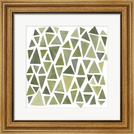 Framed Celadon Geometry I Print