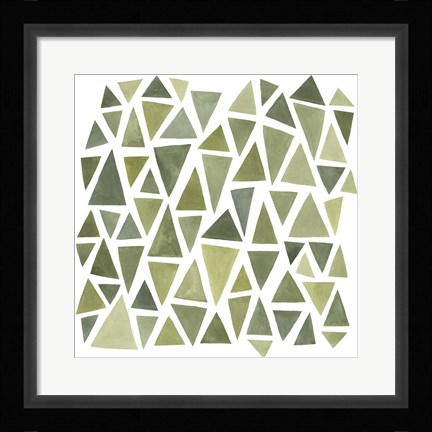 Framed Celadon Geometry I Print