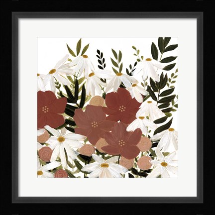 Framed Terracotta Wildflowers I Print