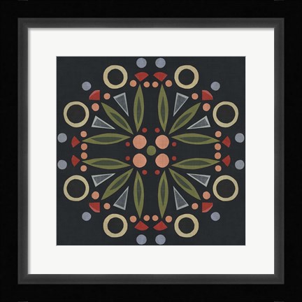 Framed Folk Mandala I Print