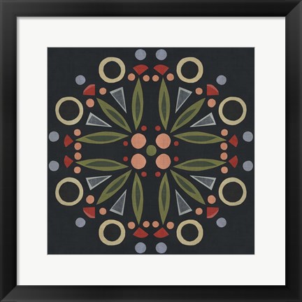 Framed Folk Mandala I Print