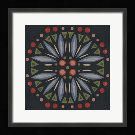 Framed Folk Mandala III Print