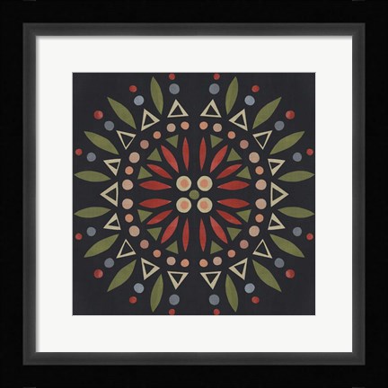 Framed Folk Mandala IV Print