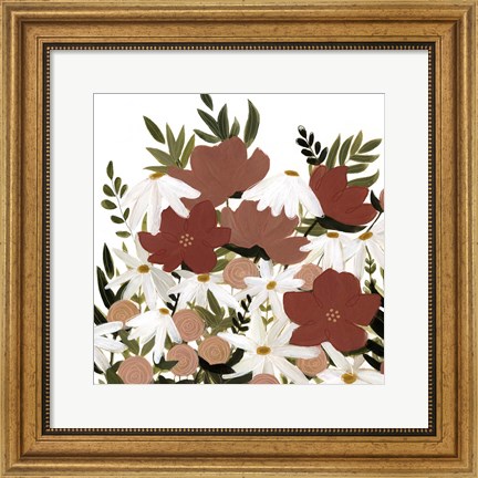 Framed Terracotta Wildflowers II Print