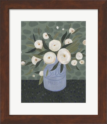Framed Mason Jar Bouquet III Print