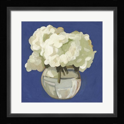 Framed White Hydrangeas I Print