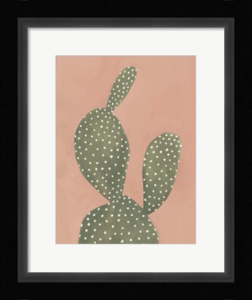 Framed Coral Cacti I Print