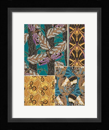 Framed Decorative Butterflies I Print