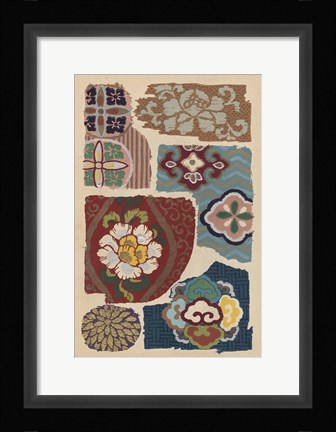 Framed Japanese Textile Design III Print