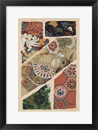 Framed Japanese Textile Design V Print