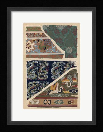 Framed Japanese Textile Design VI Print