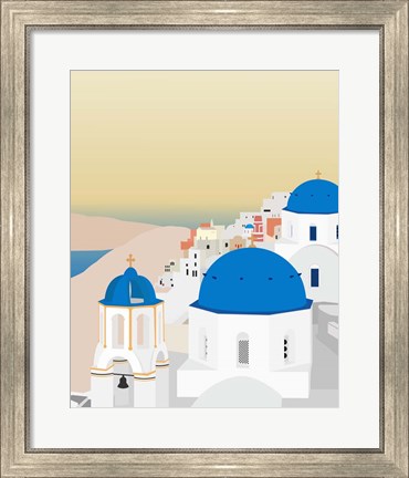 Framed Travel Europe--Santorini Print