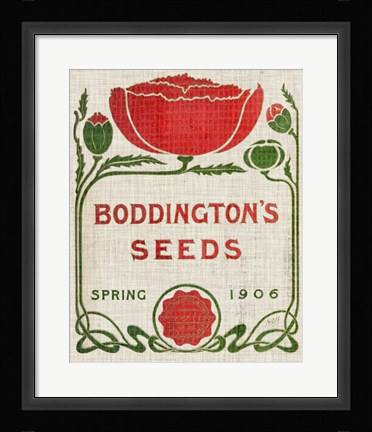 Framed Flower Seed Packs III Print