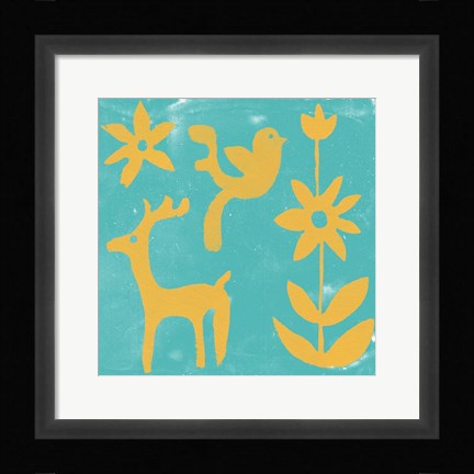 Framed Otomi Tile I Print