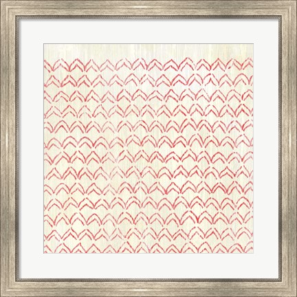 Framed Weathered Patterns in Red VI Print