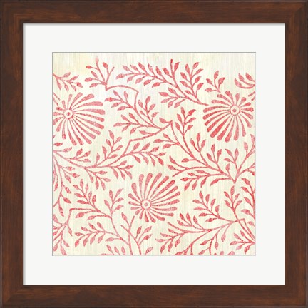 Framed Weathered Patterns in Red VII Print