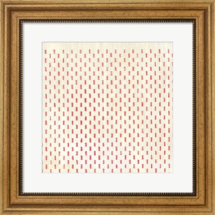 Framed Weathered Patterns in Red VIII Print