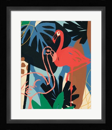 Framed Funky Flamingo II Print