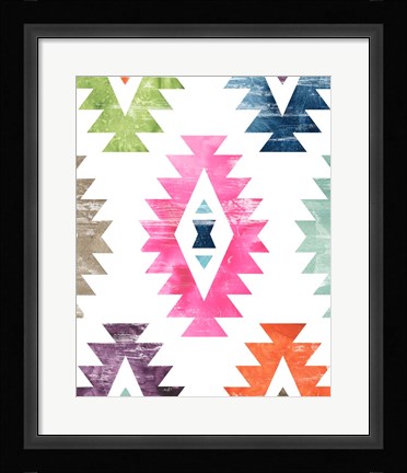 Framed Aztec Brights I Print