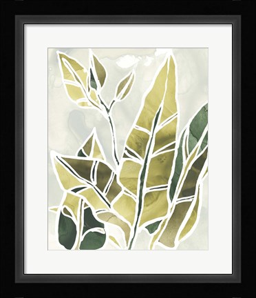 Framed Batik Leaves III Print