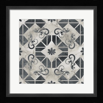 Framed Neutral Tile Collection VI Print