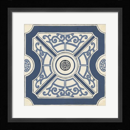 Framed Indigo Motif I Print