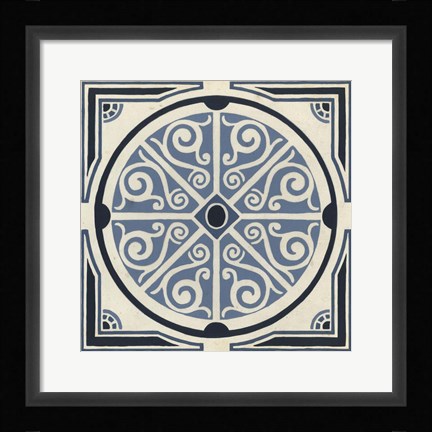 Framed Indigo Motif II Print