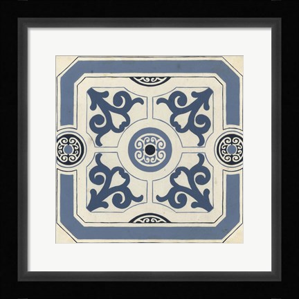 Framed Indigo Motif III Print