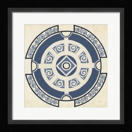 Framed Indigo Motif VI Print