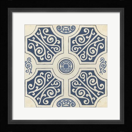 Framed Indigo Motif VII Print