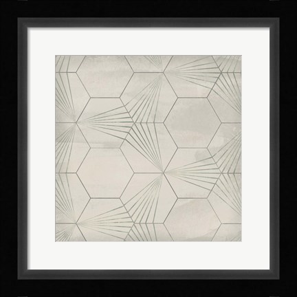 Framed Hexagon Tile I Print
