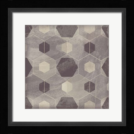 Framed Hexagon Tile IV Print