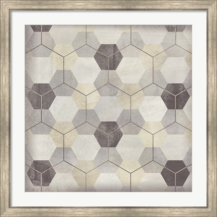 Framed Hexagon Tile VIII Print