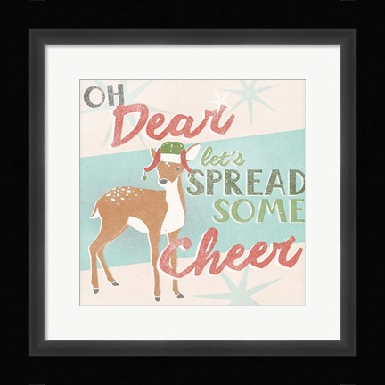 Framed Retro Christmas I Print